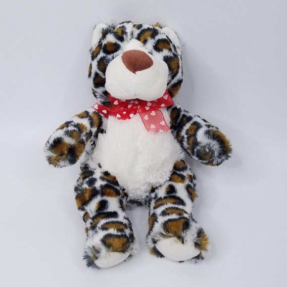 Hobby Lobby Plush Leopard Cheetah Heart Bow - Picture 1 of 9